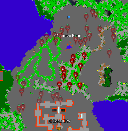 Johto Location: Between Moomoo Farm and Olivine City